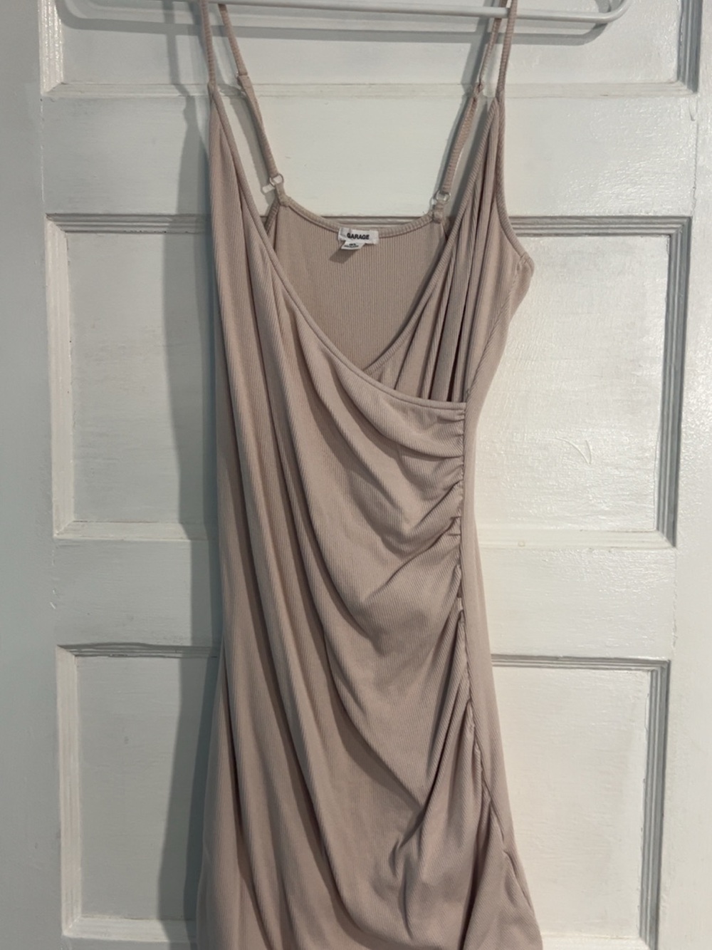 Garage Taupe Draped Mini Slip Dress